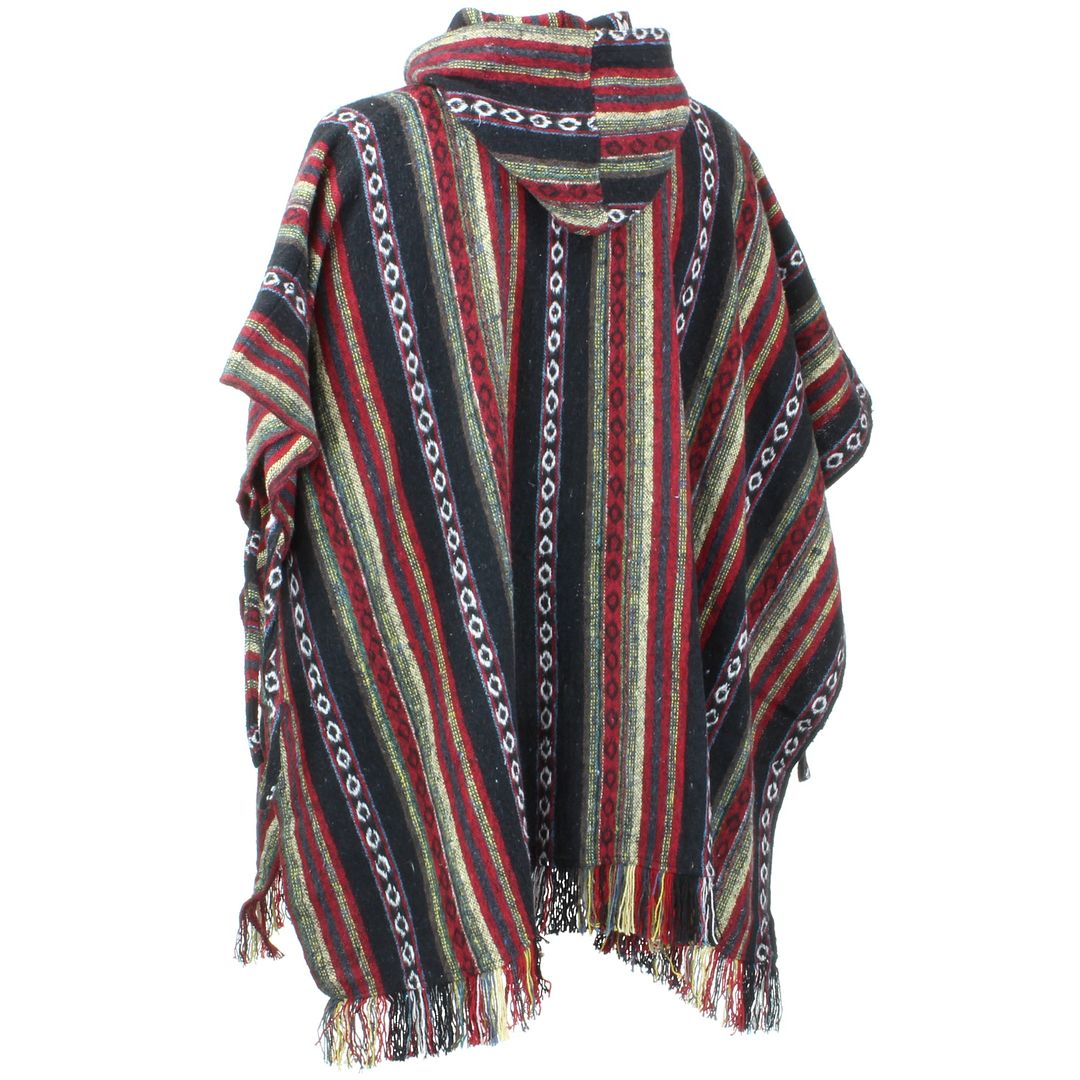 Poncho Hooded Cape Cotton LOUDelephant Warm Festival Woven Men Women